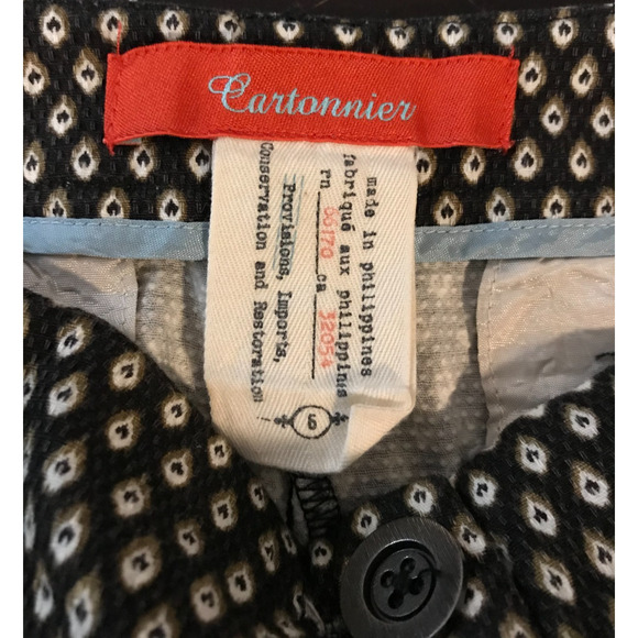 Anthropologie Cartonnier Neda Black/White Geometric Print Shorts - Size 6 - Picture 3 of 12